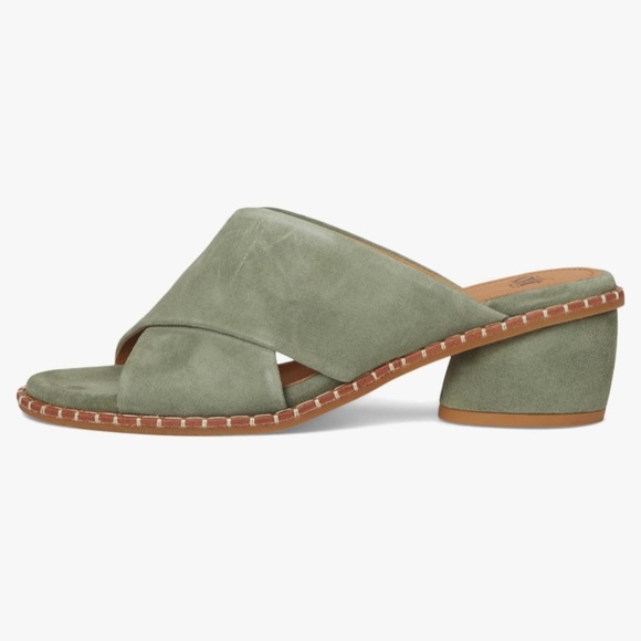 Söfft Women's Crystal Slide Sandal Green Suede Leather Women's Sandals Size 7.5 - Picture 3 of 13